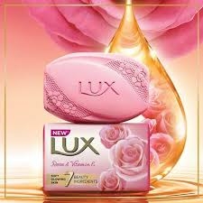 Lux Rose & Vitamin E, 7 Beauty Ingredients - Soft Glowing Skin - 150g -(Pack Of 3)