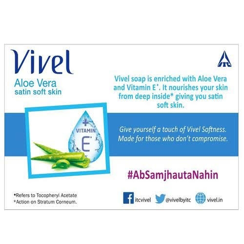 Vivel Aloe Vera, Stain Soft Skin, Vitamin E  - 150g - (Pack Of 4)