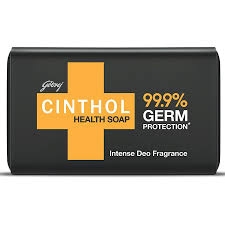 Cinthol Health Soap, Intense Deo Fragrance, 99.9% Germ Protection - 100g (Pack Of 2)