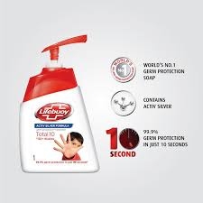 Lifebuoy Germ Protection Hand Wash Total 10, Active Silver Formula, Germ Protection In 10 Seconds - 750ml