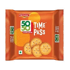 Britannia  50-50 Timepass Classic Salted Biscuits  - 142g