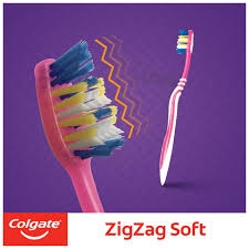 Colgate Zigzag+ Antibacterial Toothbrush Medium - 1Pcs