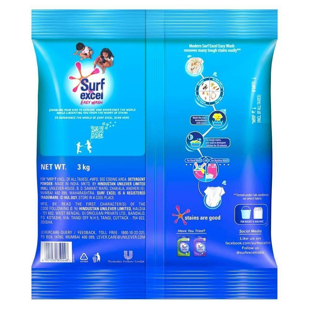 Surf Excel Easy Wash Detergent Powder - 1kg