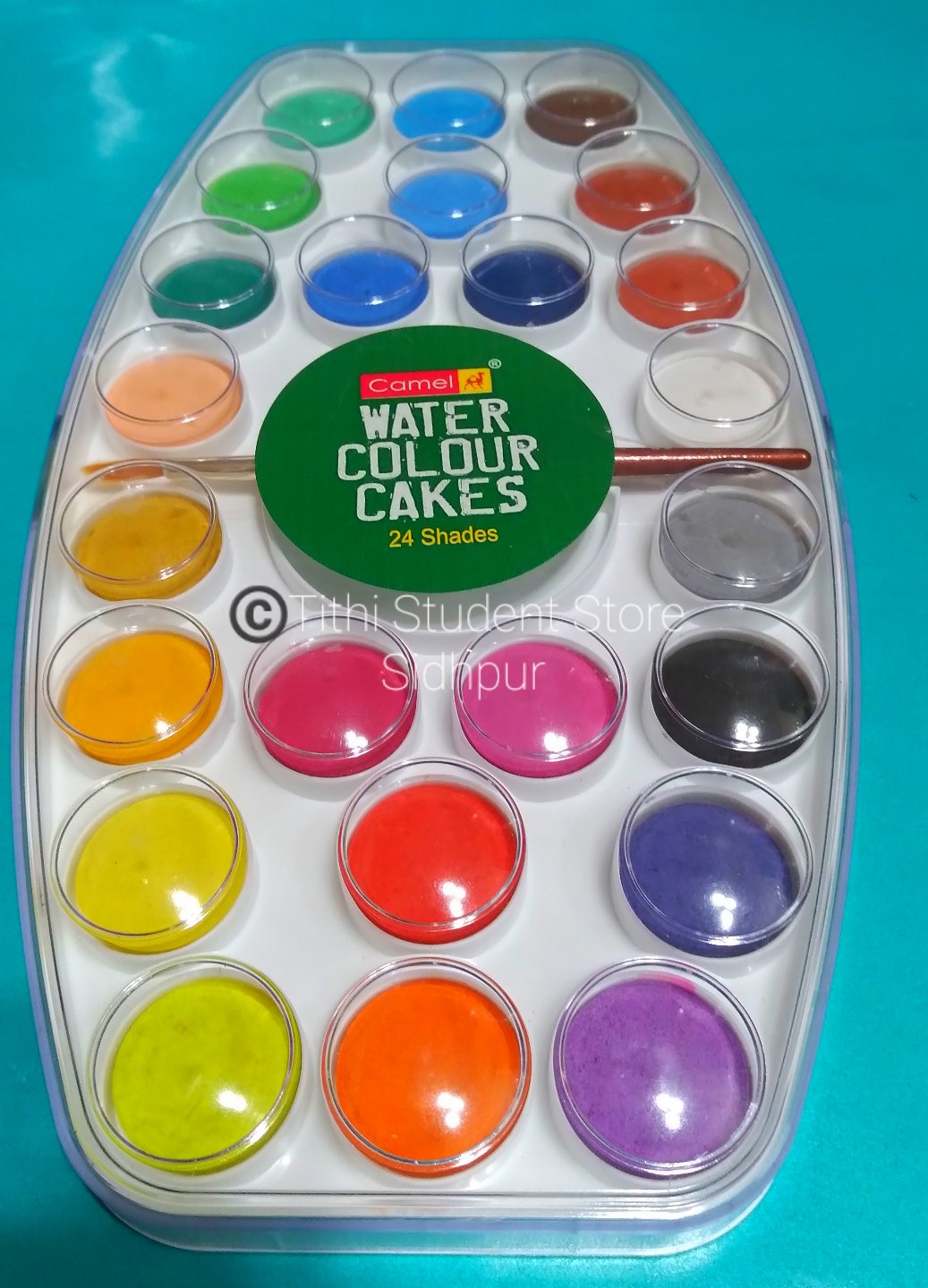 DOMS Non-Toxic 30mm Water Colour Cake Set with Paint Brush 12 Assorted  Shades X1 | eBay