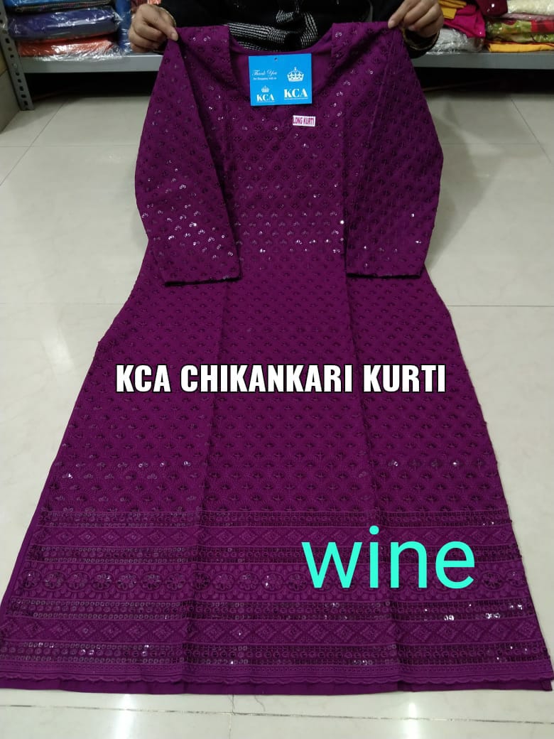 KCA Chikankari की ओर से कॉटन चिकनकारी कुर्ती, लाइट स्काई ब्लू : Amazon.in:  कपड़े और एक्सेसरीज़