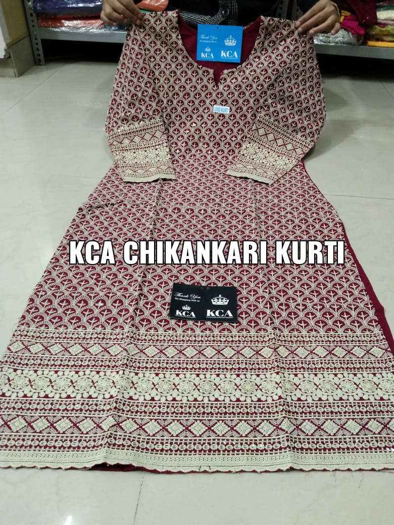 Cotton Anarkali kca phulkari suits, Handwash at Rs 1399 in Meerut | ID:  23174324812