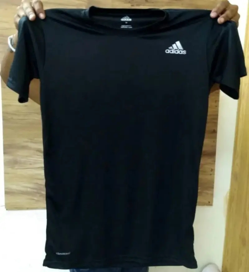 AD2004-Set Of 4 Pcs@116/Pc-Sports Drifit 2 Way Fabric Half Sleeves T-Shirt-AD2004-RP14-S02-BLK - M-1, L-1, XL-1, XXL-1, Black