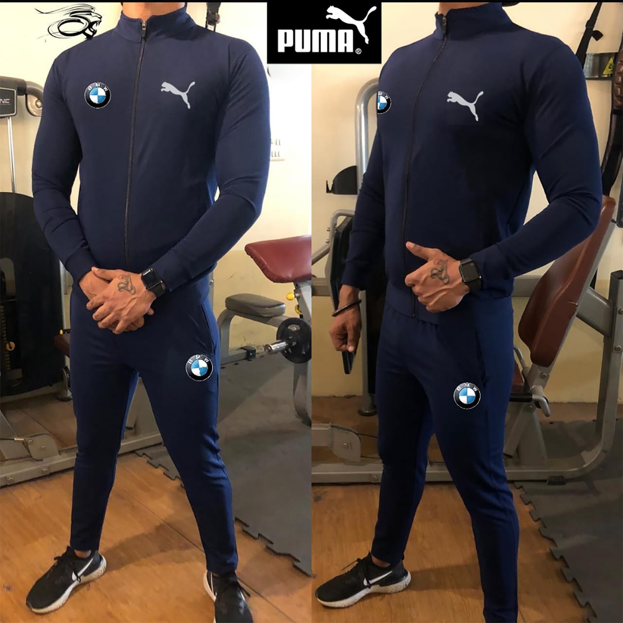 PM5502-Set Of 4 Pcs@655/Pc-Sports Imported 4 Way Lycra Fabric Tracksuit-PM5502-TL26-S02-NVB - M-1, L-1, XL-1, XXL-1, Navy Blue - M L XL XXL(Set Of 4 Pcs), Navy Blue