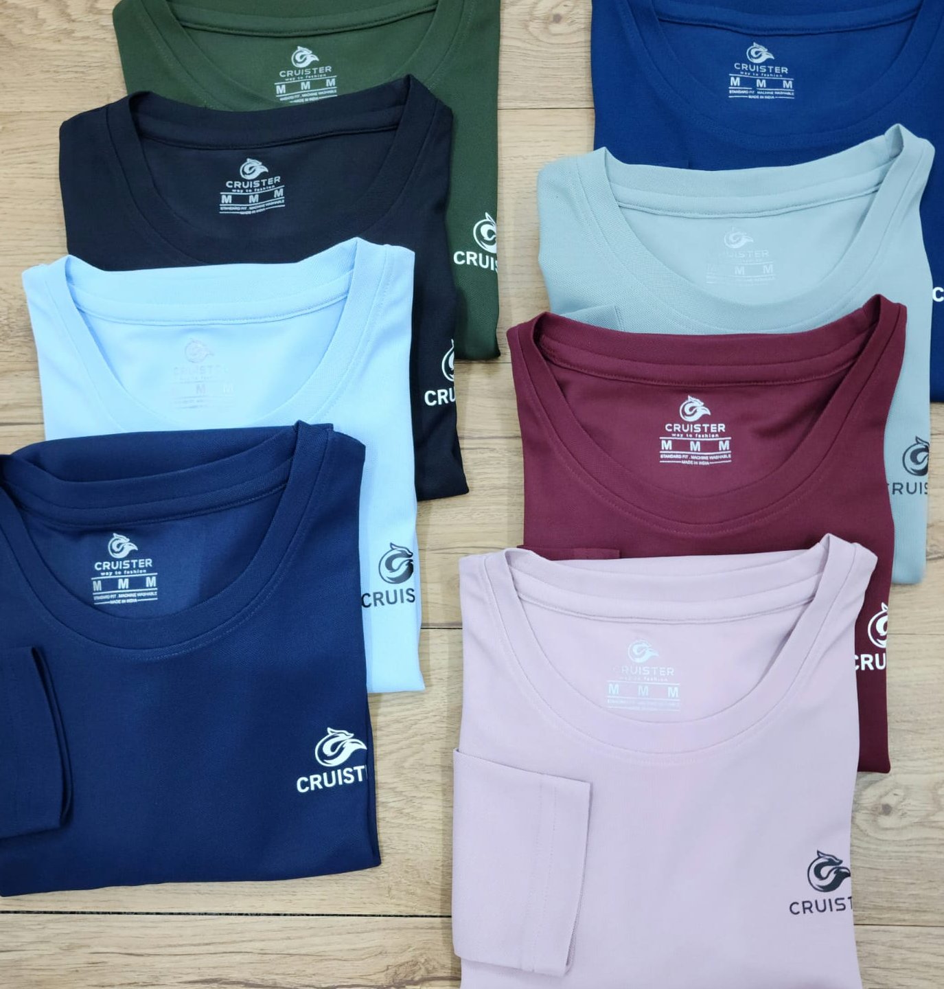 CR3001-Set Of 4 Pcs@187/Pc-Sports Drifit Matty Full Sleeves T-Shirt-CR3001-RM18-S02-WYN - M-1, L-1, XL-1, XXL-1, Wine