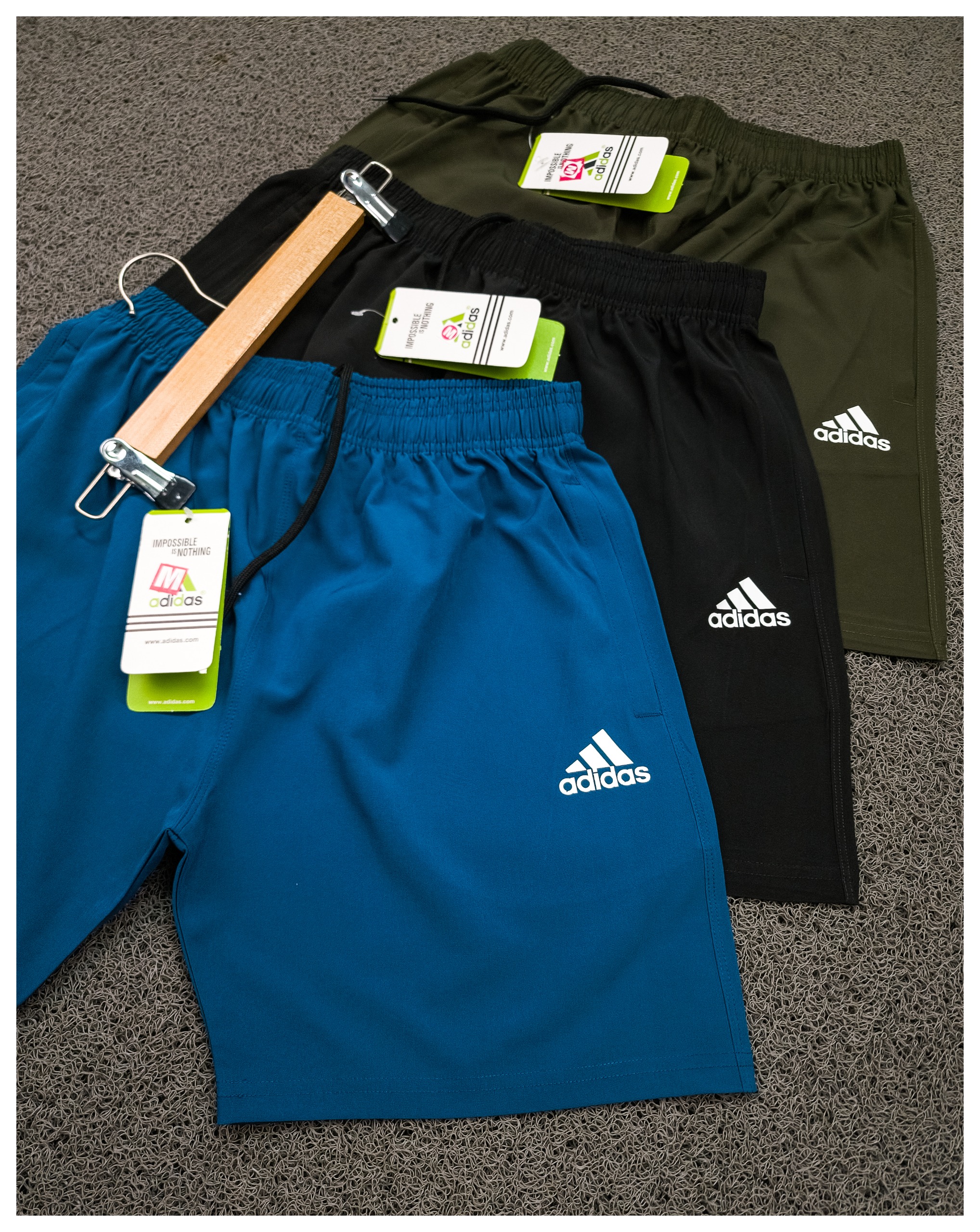 AD7501-Set Of 4 Pcs@170/Pc- Sports NS Lycra Fabric Shorts-AD7501-AN13-S01-DOL - M-1, L-1, XL-1, XXL-1, Dark Olive