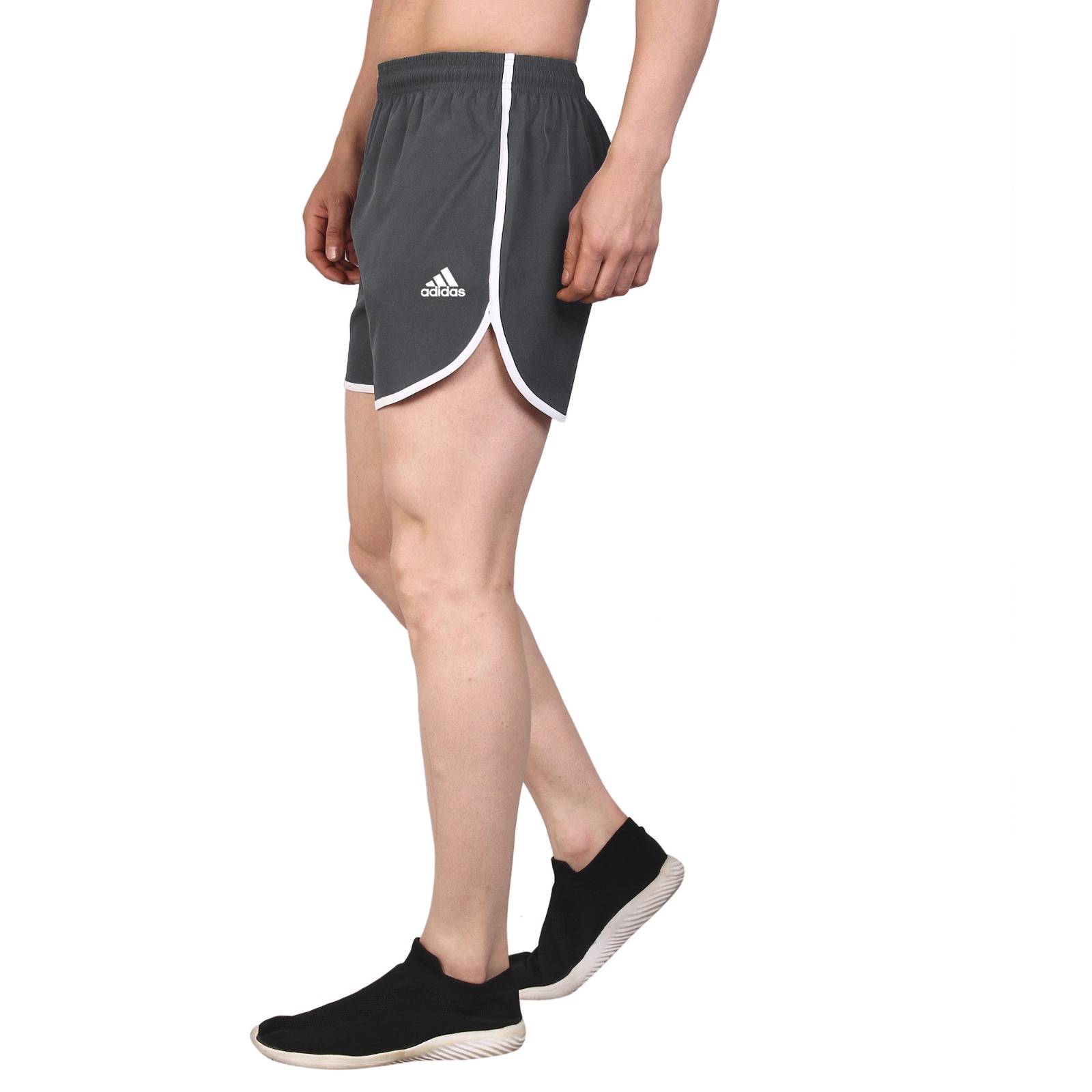 AD7503-Set Of 4 Pcs@155/Pc- Sports NS Lycra Fabric Running Panel Shorts-AD7503-AN13-S02-LGY - M-1, L-1, XL-1, XXL-1, Light Grey