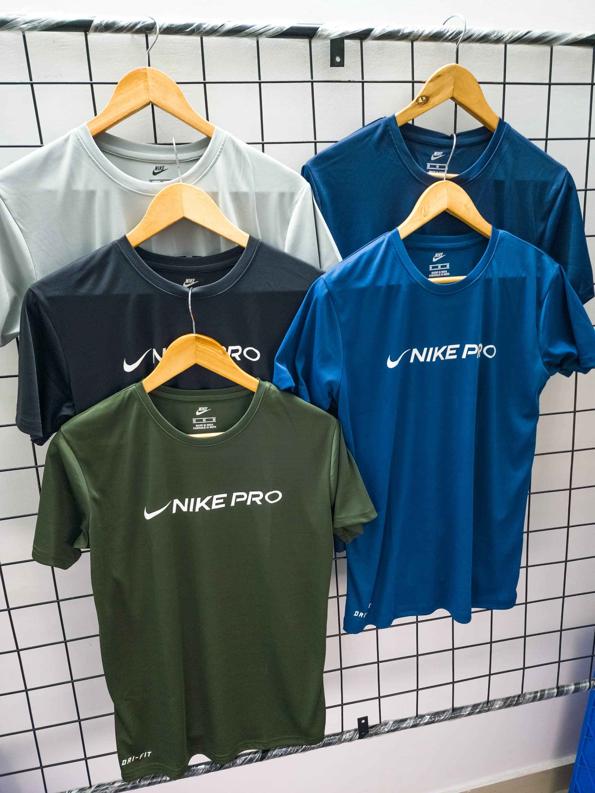 NK2003-Set Of 4 Pcs@145/Pc-Sports Drifit 2 Way Fabric Half Sleeves T-Shirt-NK2003-RP16-S02-AIR - M-1, L-1, XL-1, XXL-1, Airforce