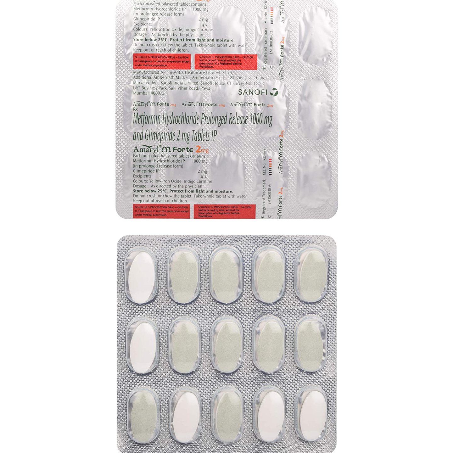 Amaryl M Forte 2mg Tablet  - Prescription Required