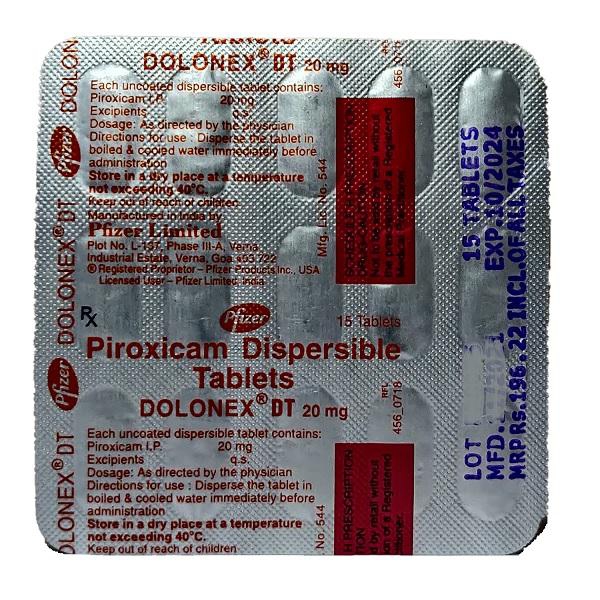 Dolonex DT 20mg Tablet  - Prescription Required