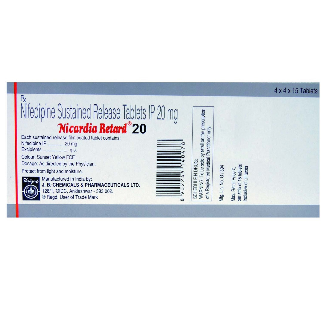 Nicardia Retard 20 Tablet  - Prescription Required