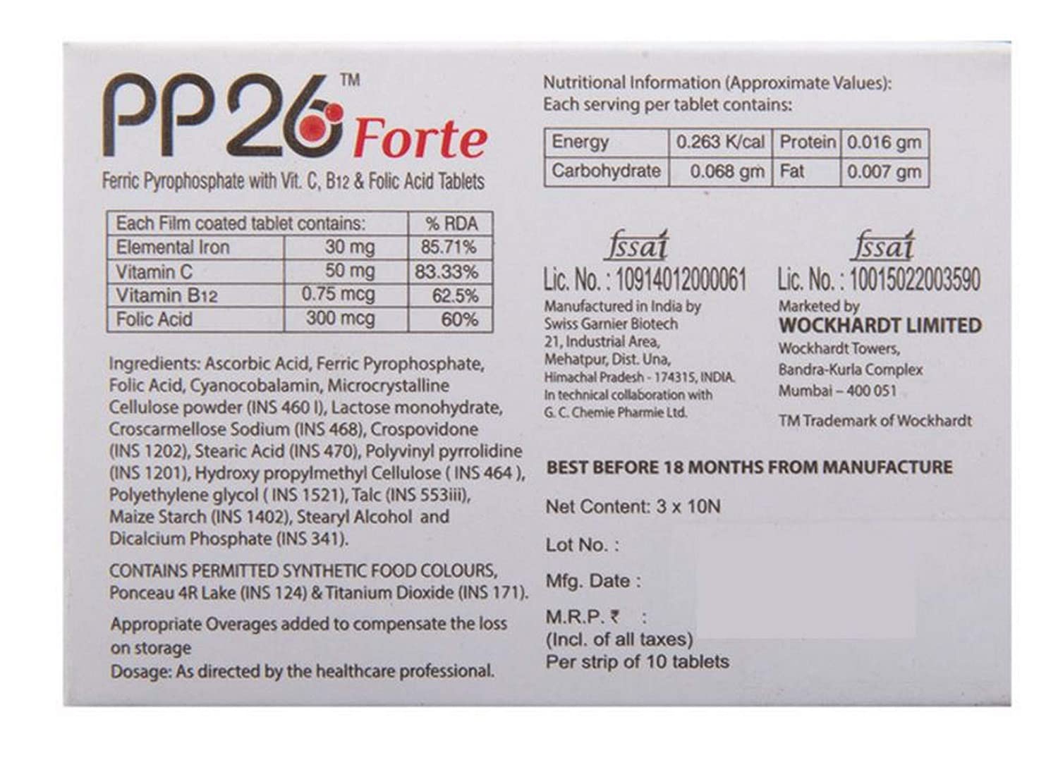 PP26 FORTE TAB 1*10