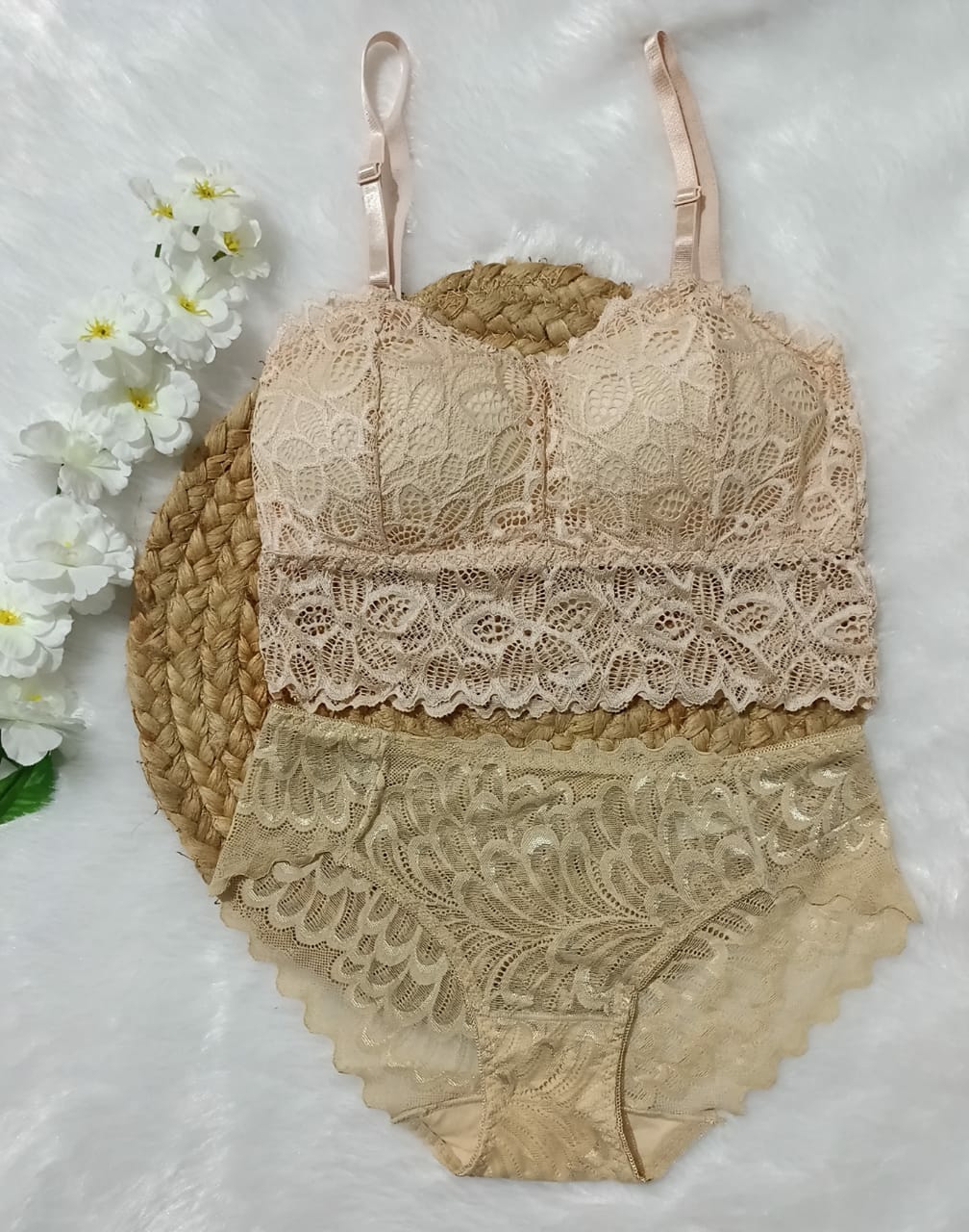 BRA & PANTY SET - Peach