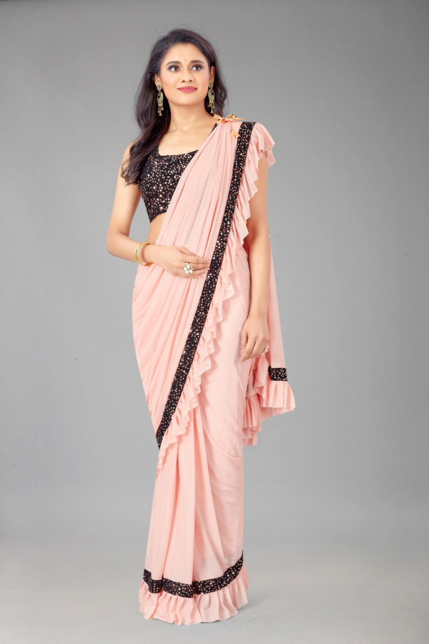 Heavy Malai Silk Ruffle Saree