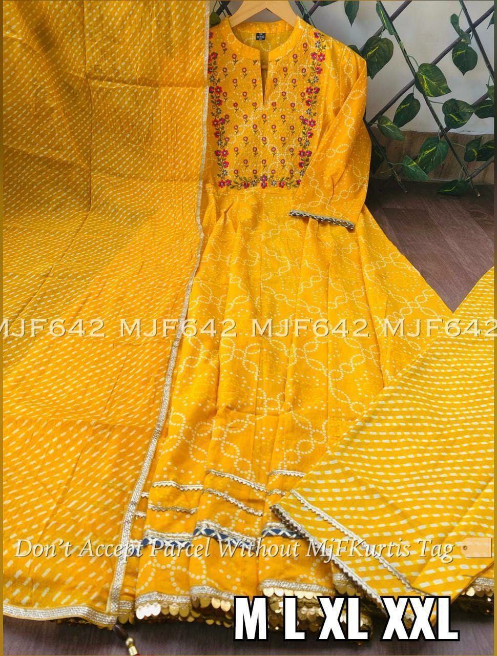 Stitched Kurti Palazzo And Dupatta  - M