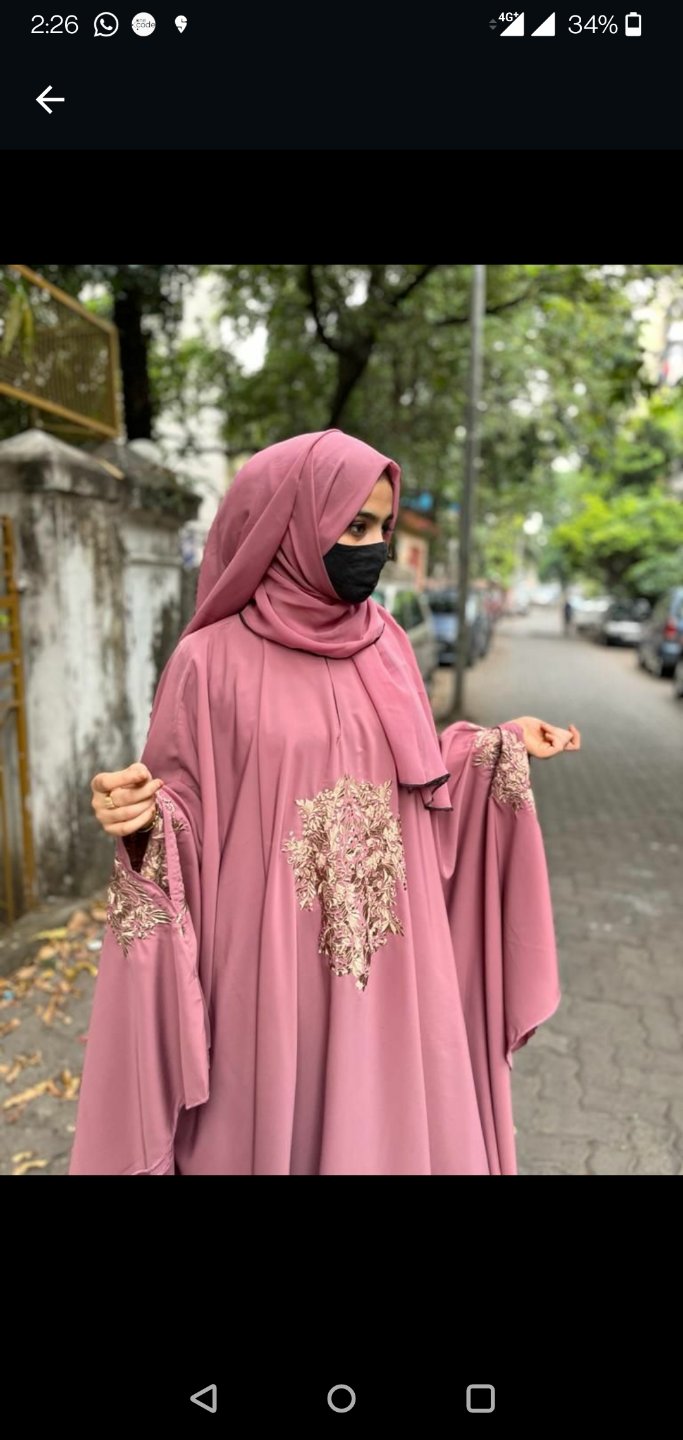 Irani Golden Bota Abaya - Pink