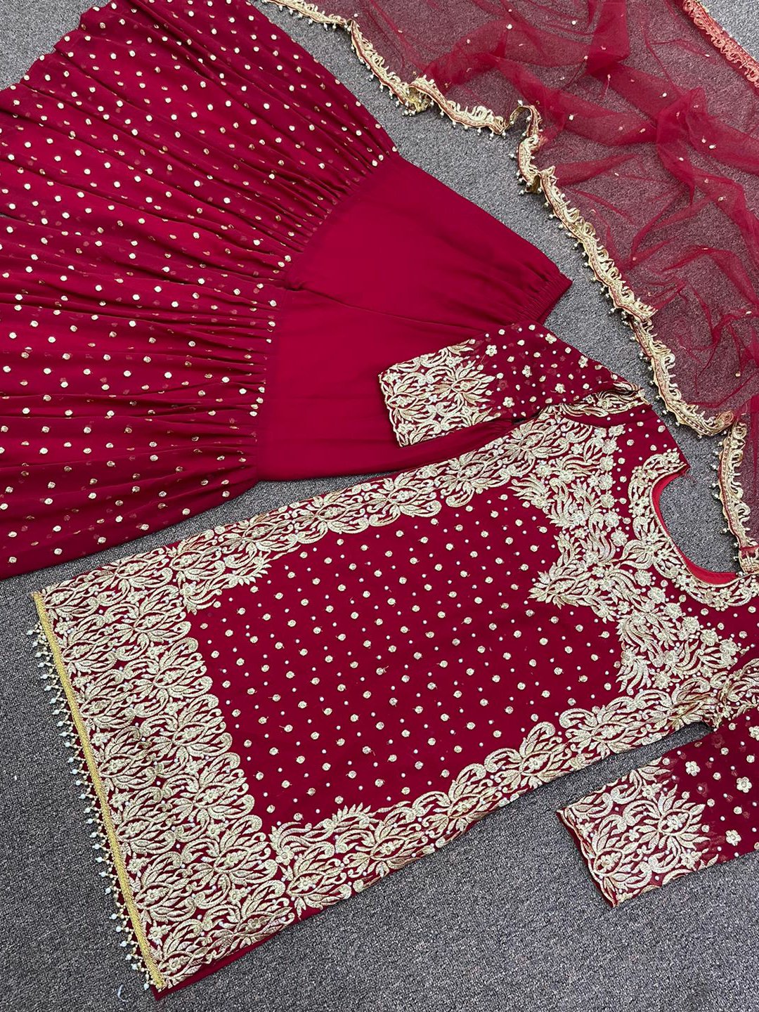 Handwork Top Sharara & Dupatta