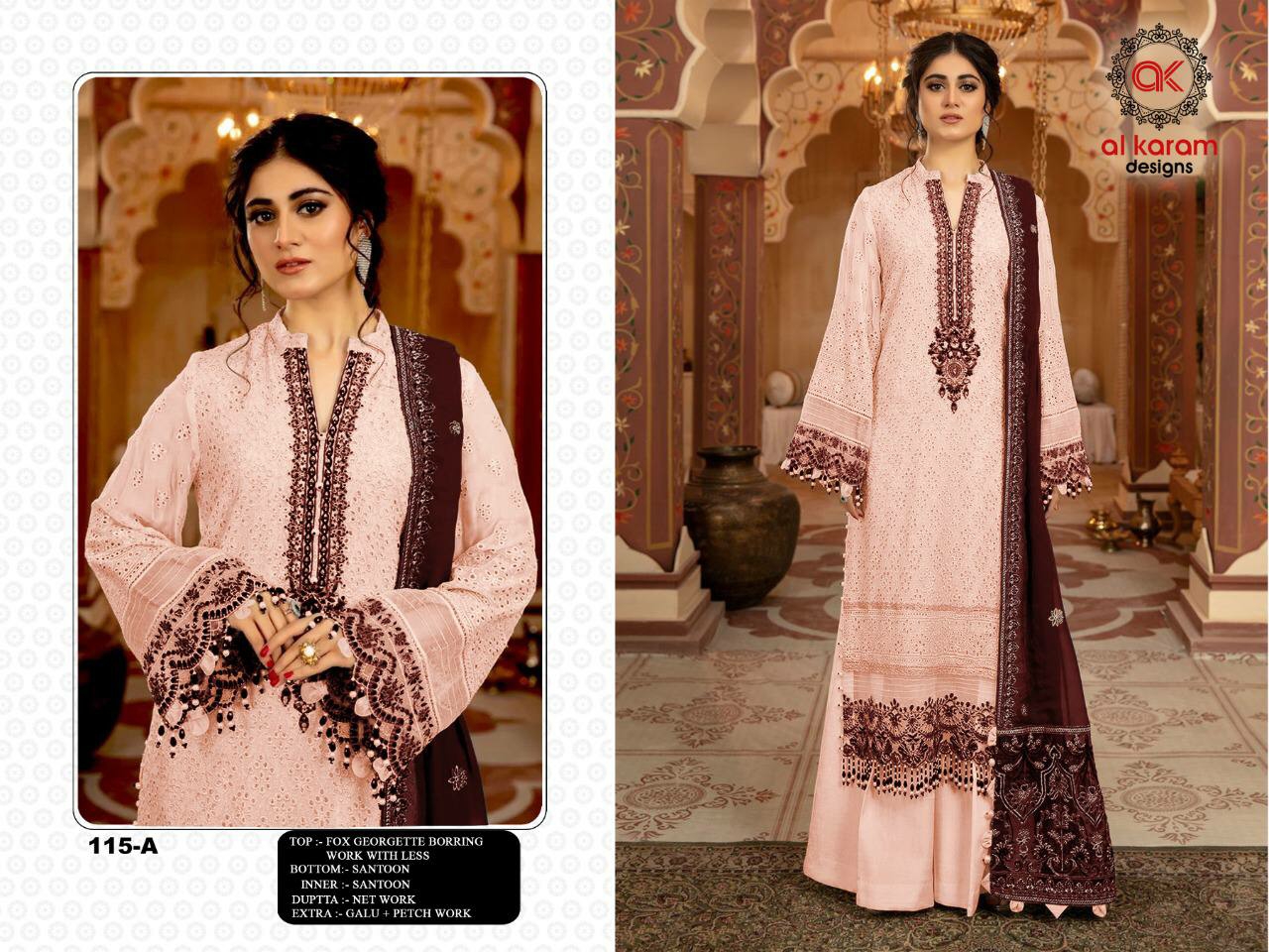 Designer Alkaram Palazzo Suit  - 115-C