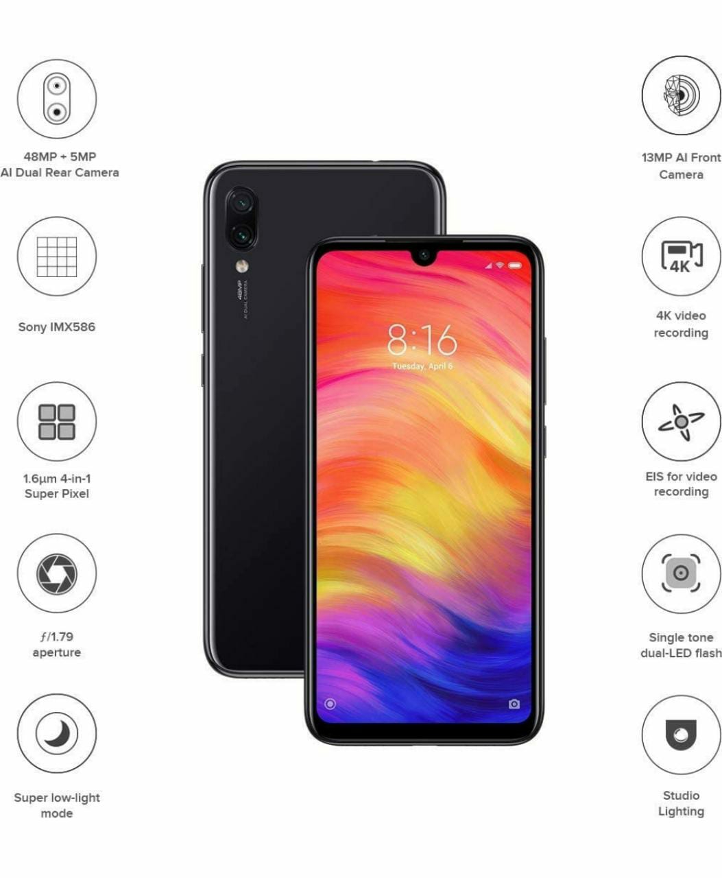 Redmi Note 7 Pro (Space Black, 64GB, 4GB RAM)