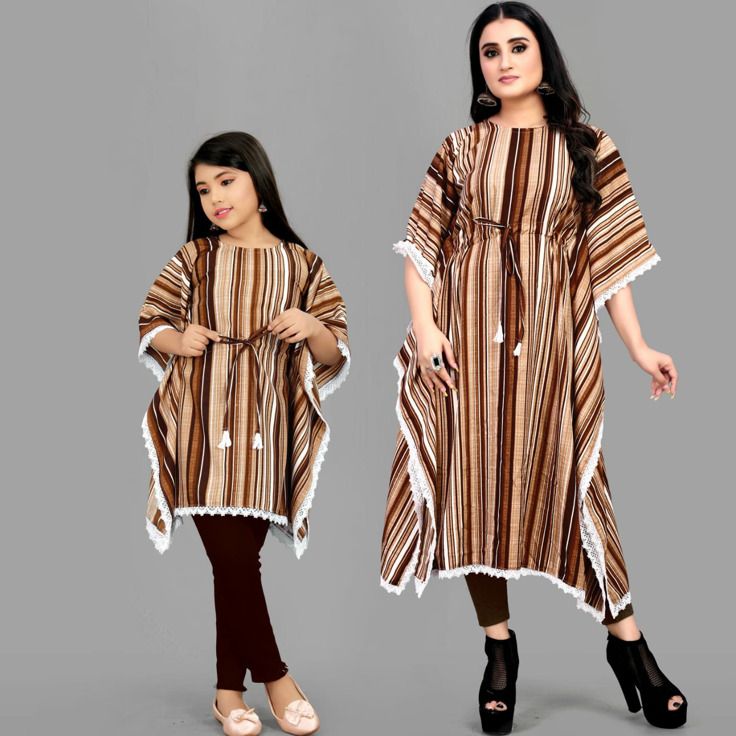 Mother Daughter Combo - Brown, XXL - 44