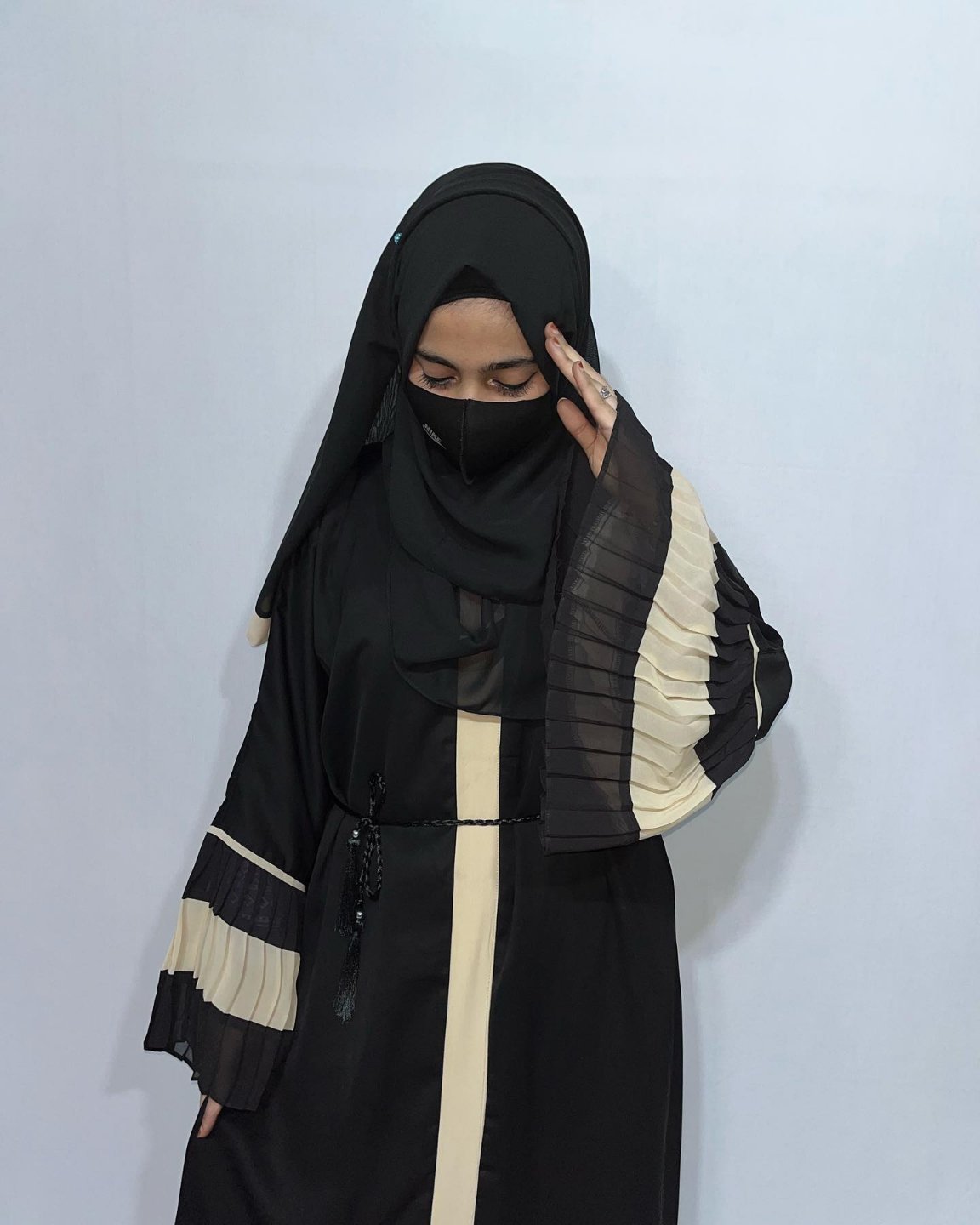 Nida Abaya With Frills In Sleeve - 54