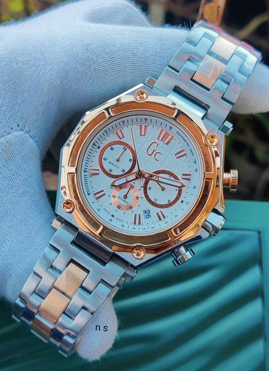 Gc Black and Rose Gold-Tone Chronograph Watch | Marciano