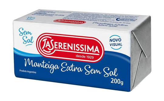 MANTEIGA EXTRA LA SERENISSIMA SEM SAL 200 G