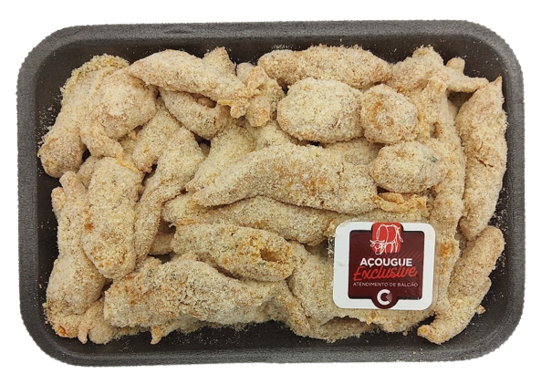 ISCAS DE FRANGO TEMPERADO E EMPANADO