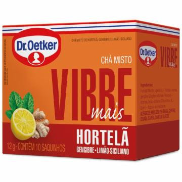 CHÁ DR OETKER HORTELA VIBRE MAIS 12 G COM 10 UN