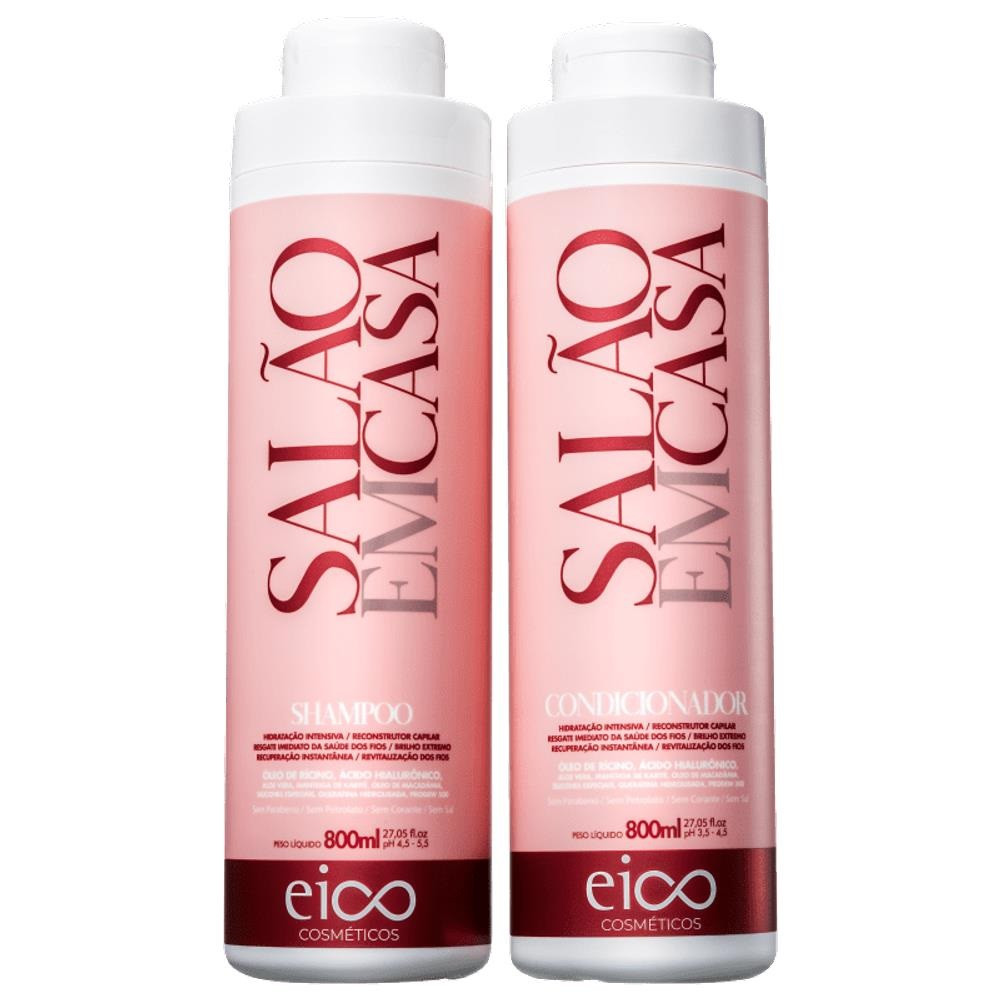 KIT EICO SHAMPOO E CONDICIONADOR SALÃO EM CASA 1600 ML