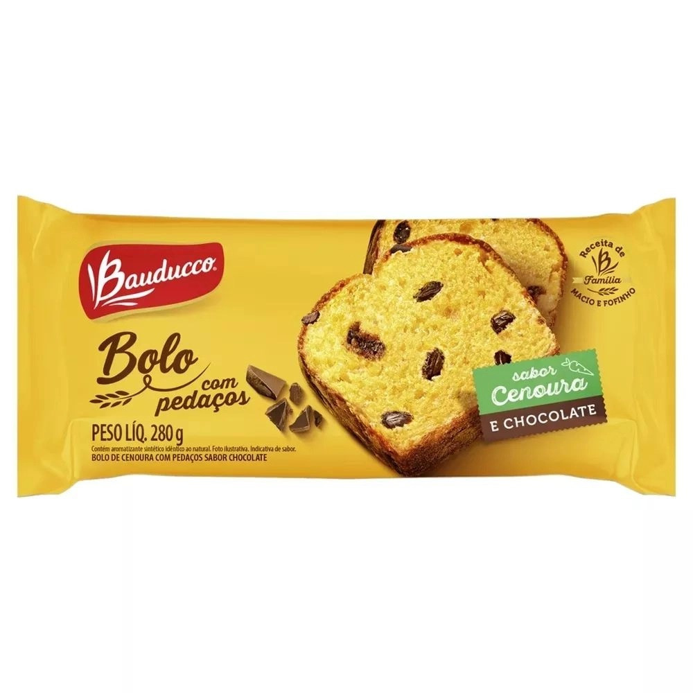 BOLO BAUDUCCO CENOURA E CHOCOLATE 280 G