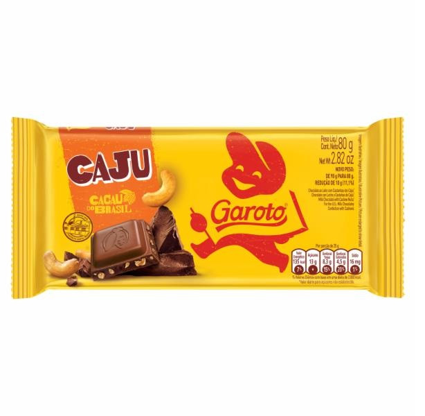 CHOOLATE GAROTO CASTANHA DE CAJU 80 G