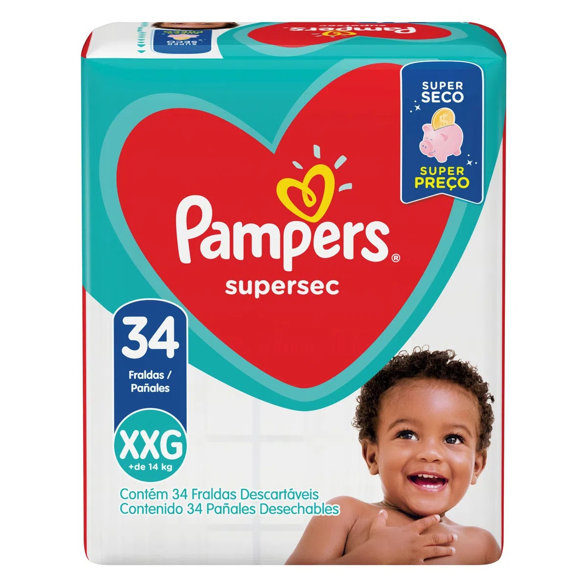 FRALDA PAMPERS SUPERSEC XXG COM 34