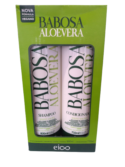 KIT EICO SHAMPOO 800 ML CONDICIONADOR 750 ML BABOSA EFEITO SALAO