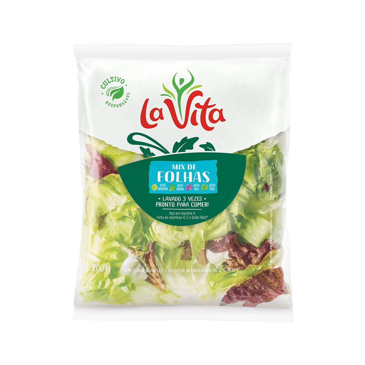 SALADA MIX DE FOLHAS LA VITA 200 G