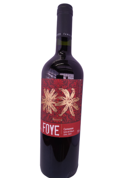 VINHO CHILENO FOYE RESERVA CARMENERE TINTO SECO 750 ML