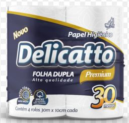 PAPEL HIGIÊNICO DELICATTO PREMIUM COM 4 FOLHA DUPLA 30M