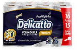 PAPEL HIGIÊNICO DELICATTO PREMIUM COM 16 FOLHA DUPLA 30M