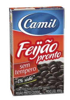 FEIJÃO PRONTO CAMIL PRETO COZIDO 490G