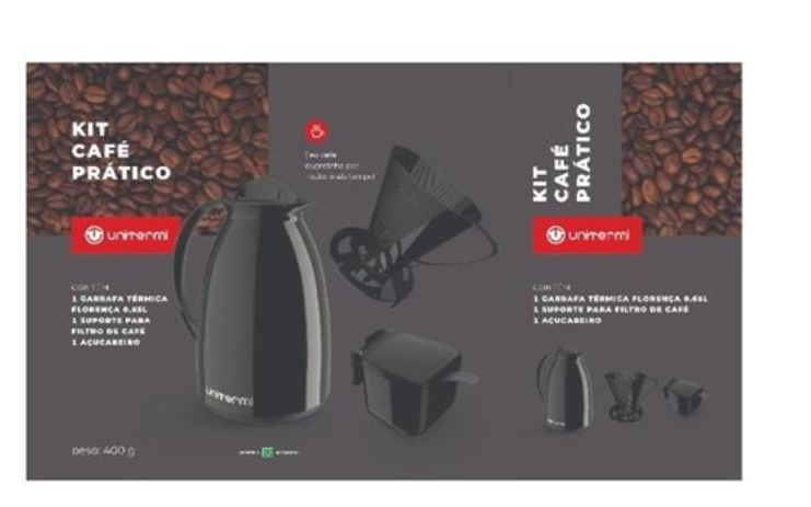 KIT CAFÉ PRÁTICO PRETO UNITERMI 3 UNIDADES