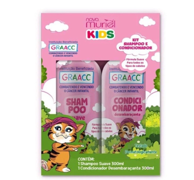 KIT SHAMPOO E CONDICIONADOR KIDS GRAACC ROSA MURIEL