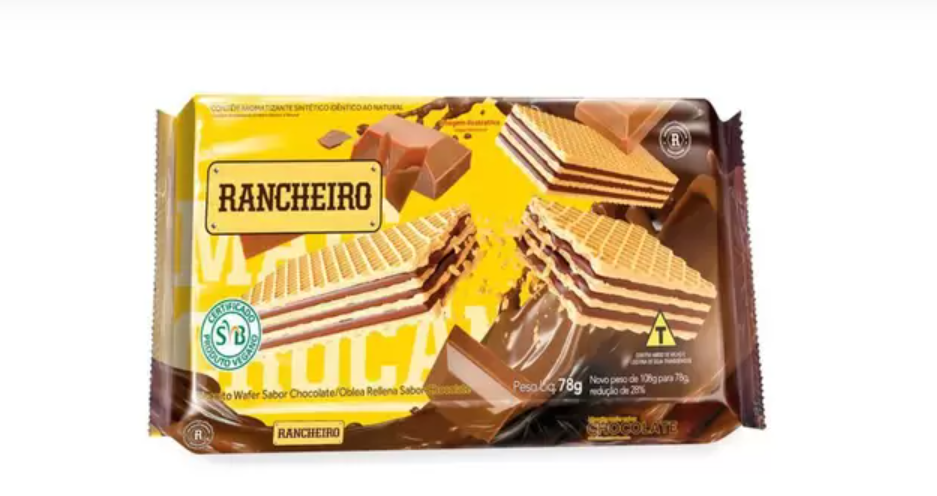 BISCOITO WAFER RANCHEIRO CHOCOLATE 78G