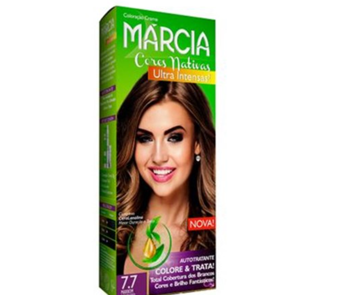 TINTURA PARA CABELO MARROM DOURADO 7.7 MARCIA