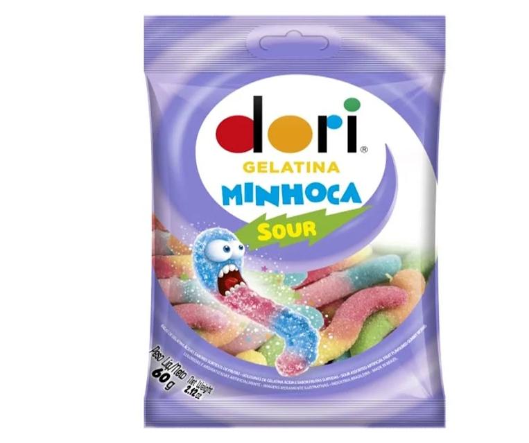 BALA GELATINA MINHOCA ACIDA DORI 60GR