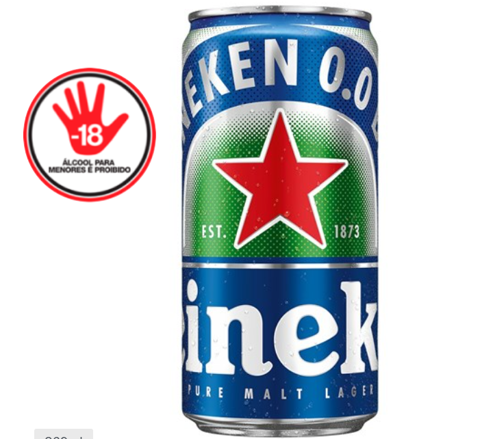 CERVEJA LAGER PURO MALTE ZERO ÁLCOOL HEINEKEN LATA 269ML