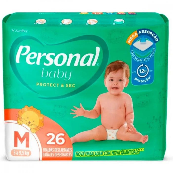 FRALDA PERSONAL BABY PROTECT M COM 26 UN